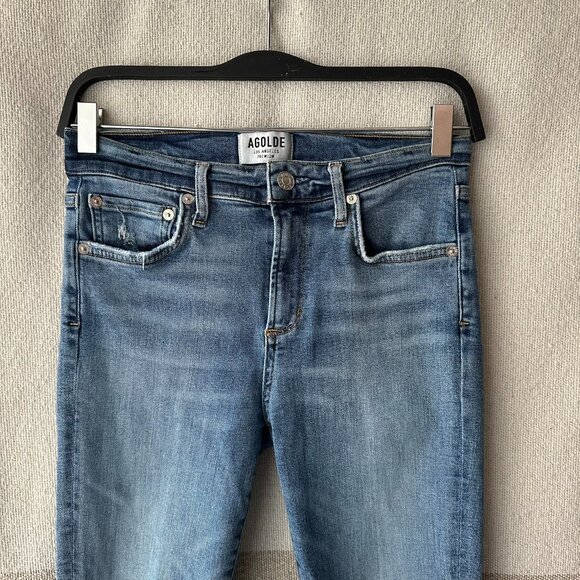 AGOLDE Sophie High Rise Skinny Crop in Style Hyper Sz 26 Denim Pants Medium Wash - Picture 3 of 14